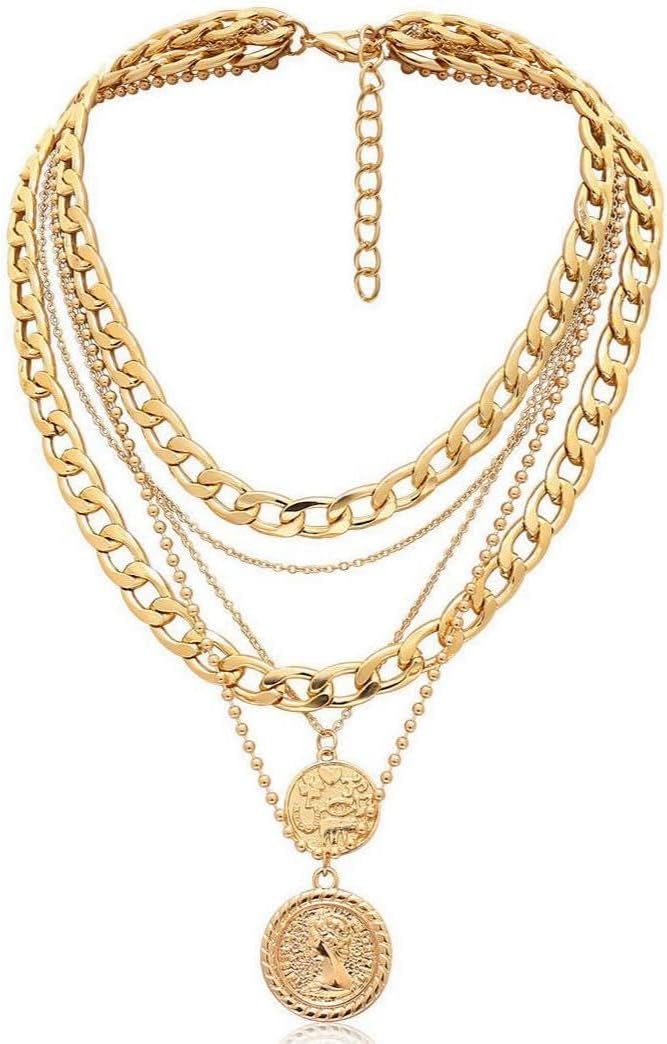 CaySep Collar para mujer, estilo retro, con dije de moneda, estilo...