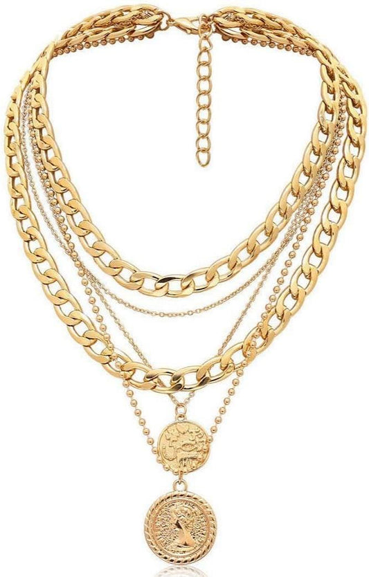 CaySep Collar para mujer, estilo retro, con dije de moneda, estilo...