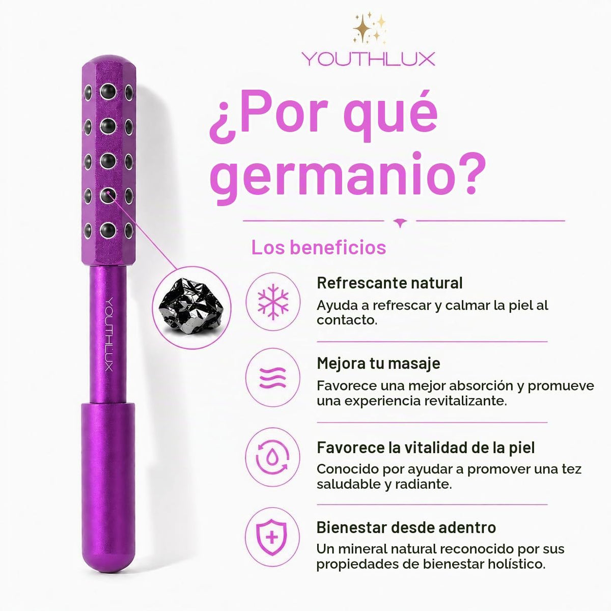 YOUTHLUX Radiance Roller \u2013 Herramienta de masaje facial de pie...