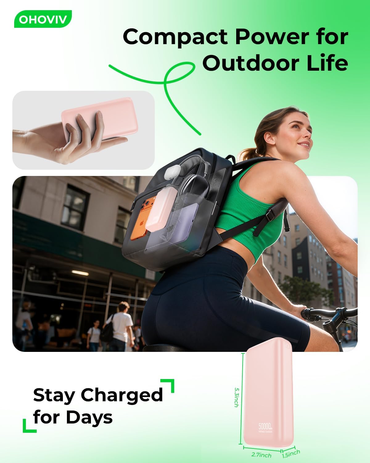 OHOVIV Cargador Portátil 50000mAh Banco de Energía - Paquete de Bat...