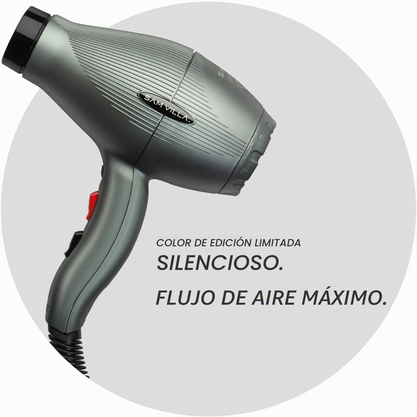 Sam Villa Secador de pelo profesional iónico ligero y silencioso co...