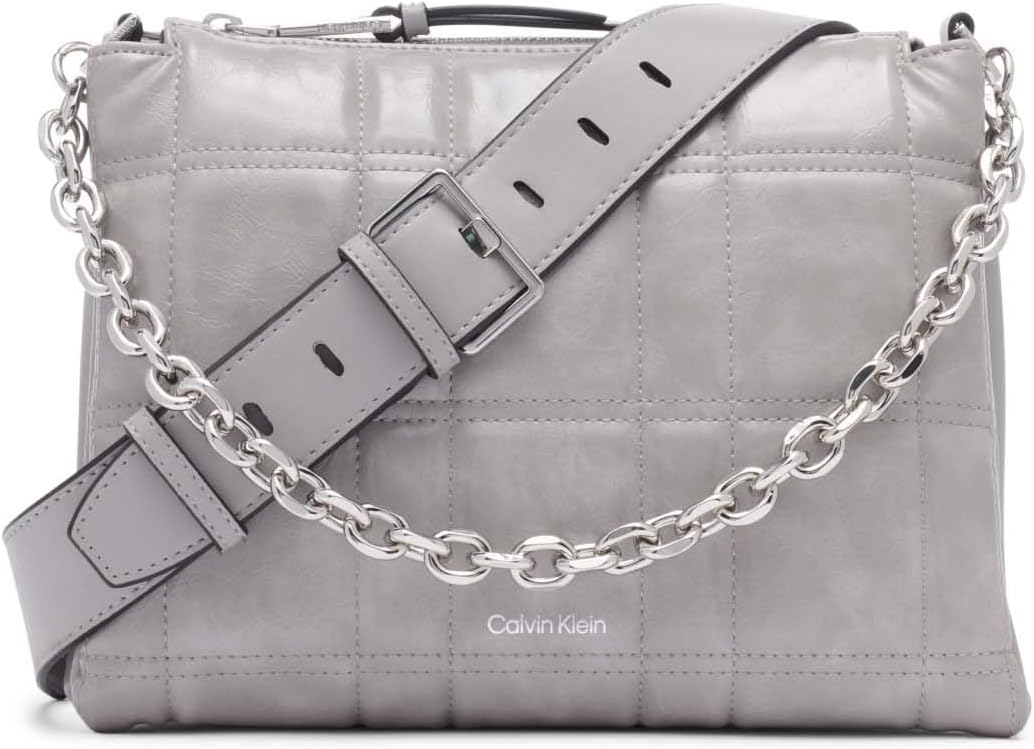 Calvin Klein Cadena cruzada con triple compartimento para lluvia