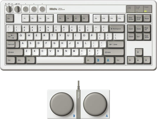Teclado mecánico retro 8BitDo, teclado para juegos Bluetooth\/2.4G\...