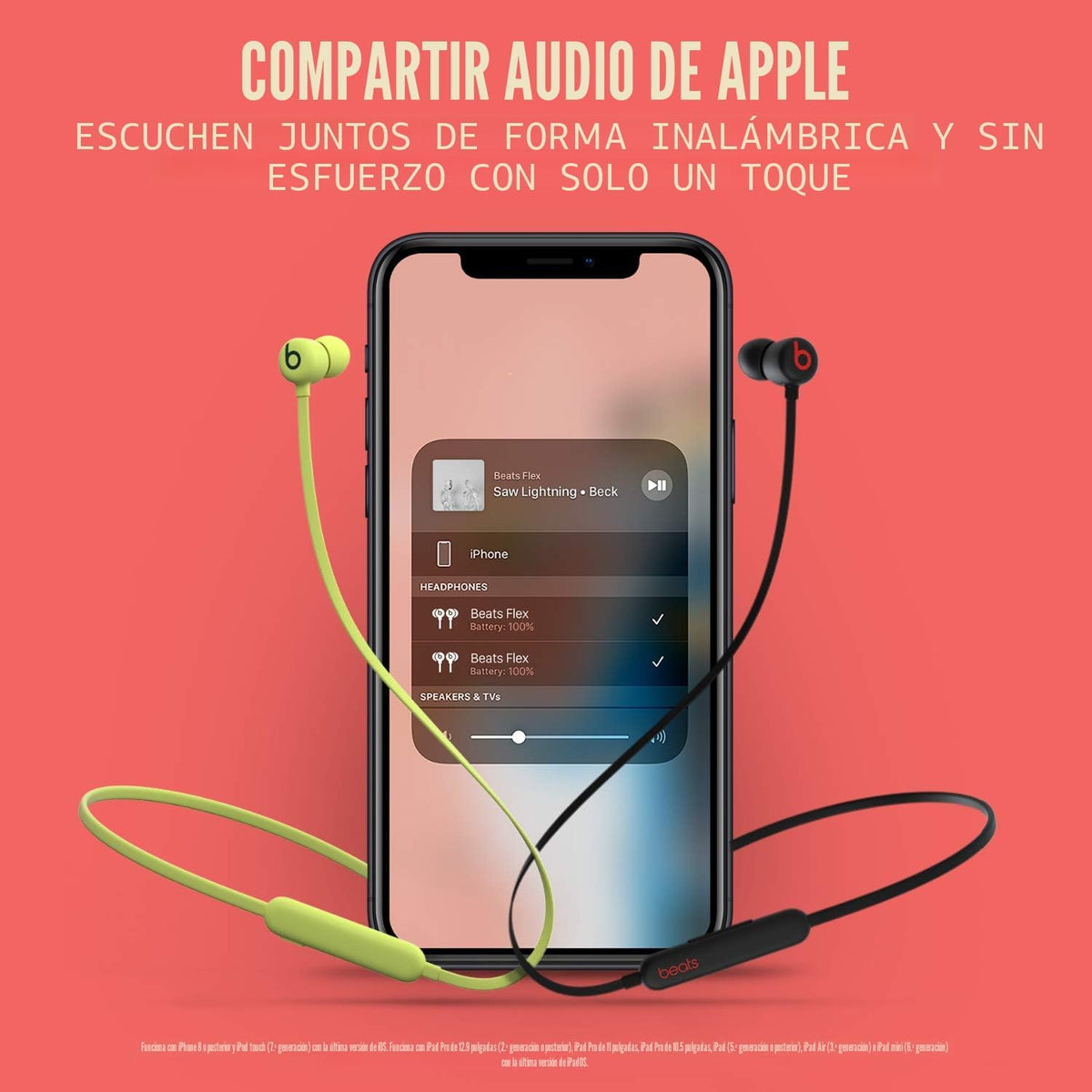 Beats Flex Auriculares inalámbricos - Chip de auriculares Apple W1,...