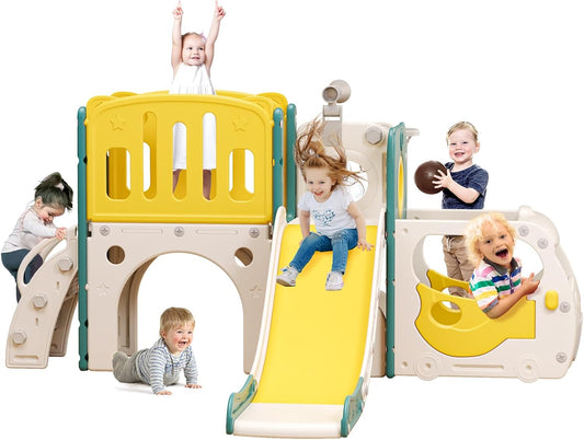 Juego de tobogán para niños pequeños\/bebés, con temática de autobú...