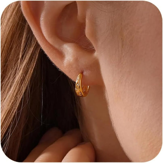 Aretes de ópalo chapados en oro de 14 quilates para mujer, aretes d...