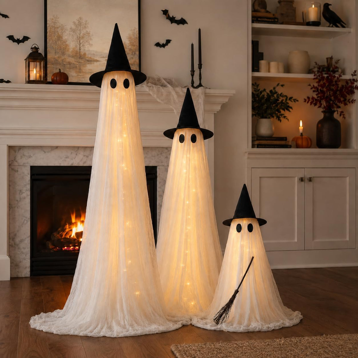 Decoraciones de Halloween para exteriores, paquete de 3 fantasmas |...