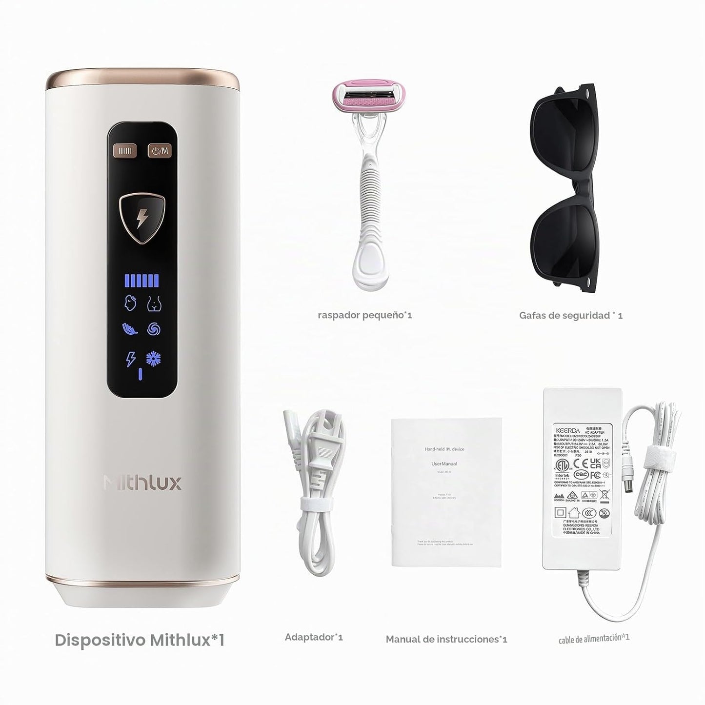 Dispositivo de depilación láser Mithlux para mujeres, IPL con enfri...