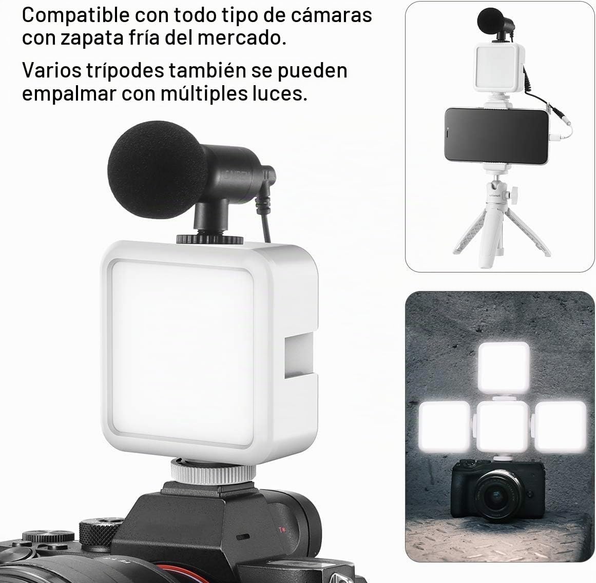 Ulanzi VL49 Mini luz de relleno de vídeo LED, cámara recargable de...