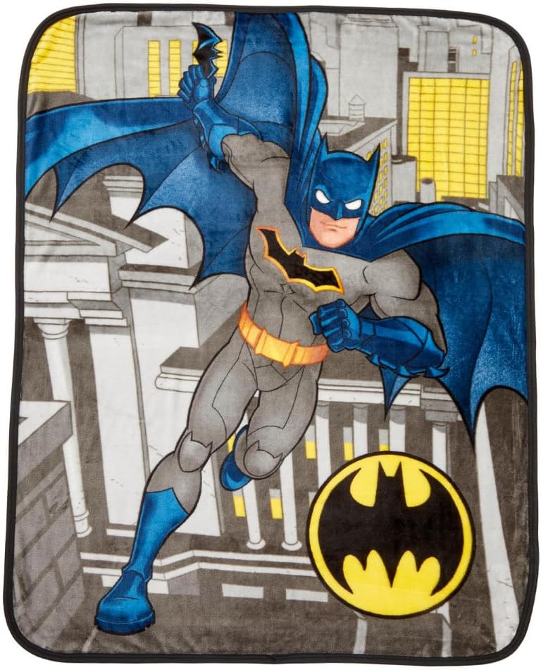 Batman DC Comics - Ropa de cama para niños, manta de seda súper sua...