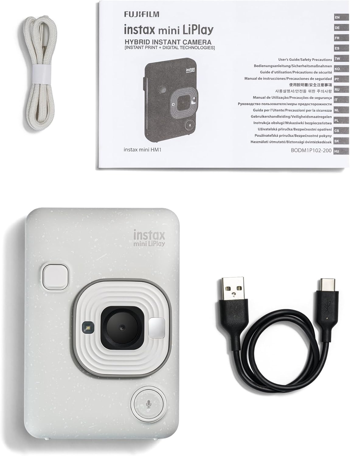 Cámara instantánea Fujifilm Instax Mini LIPLAY Híbrida - Blanco Neb...