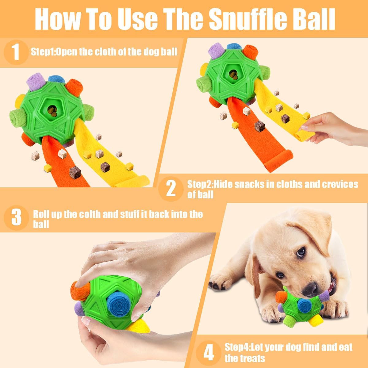 Pelota de Olfateo para Perros - Juguetes de Rompecabezas Interactiv...