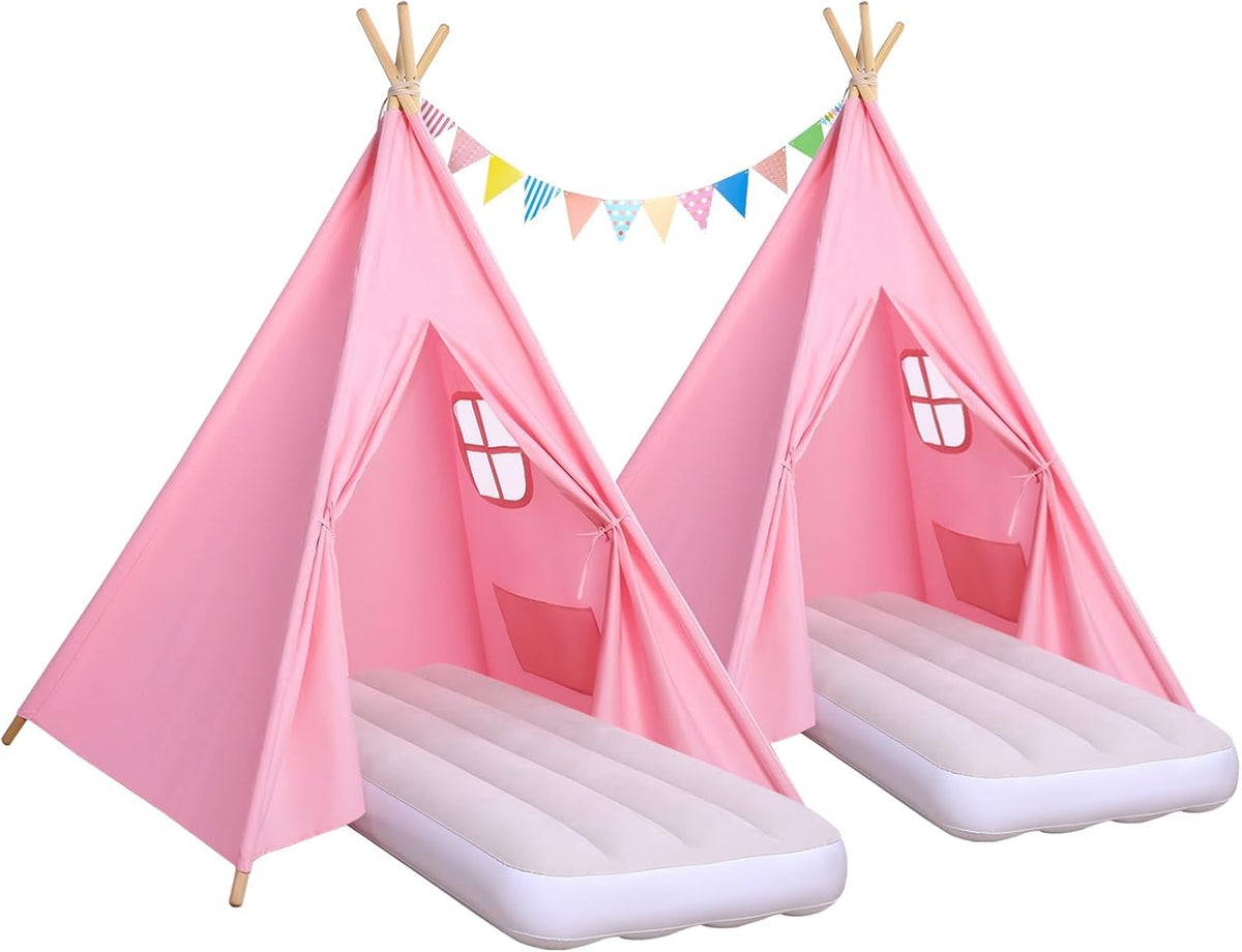 Wilwolfer Tienda de campaña rosa para dormir para niños - Pack de 2...