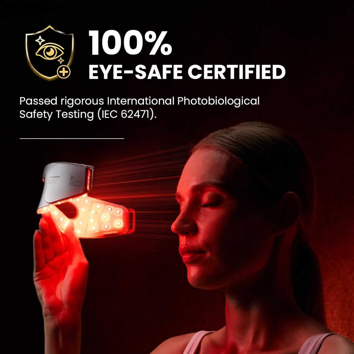 AMIRO Máscara de terapia de luz roja para ojos + crema de ojos para...