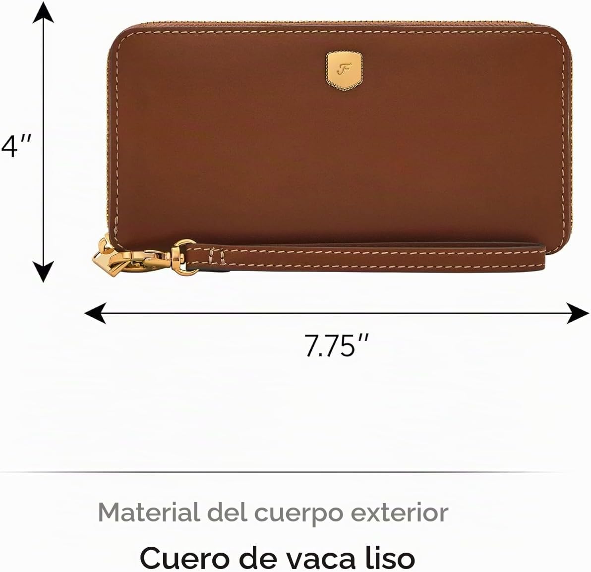 Fossil Lennox - Cartera de piel con cremallera alrededor para mujer...