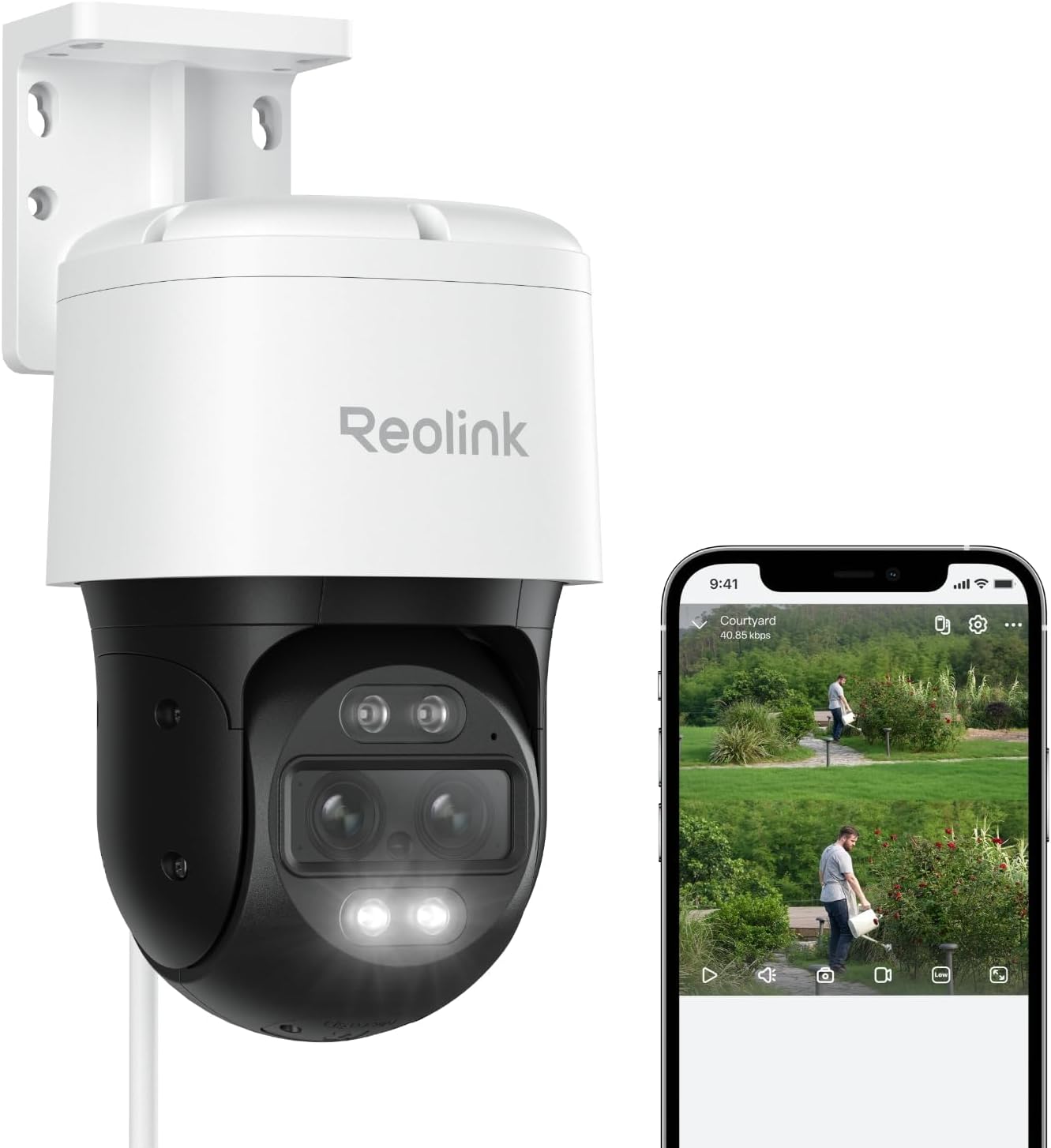 REOLINK TrackMix PoE Cámara de seguridad PTZ de doble lente 6X segu...