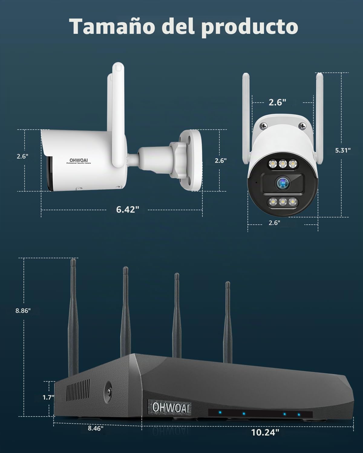 Sistema de cámara de seguridad inalámbrico al aire libre, sistemas...