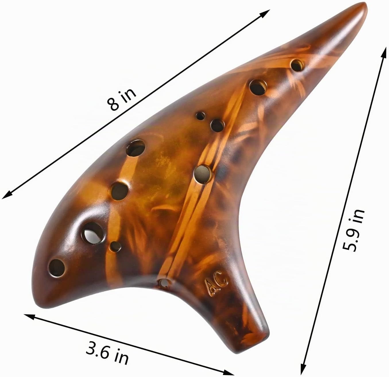 Ocarina, 12 agujeros, Do Alto, ocarinas de cerámica con libro de ca...
