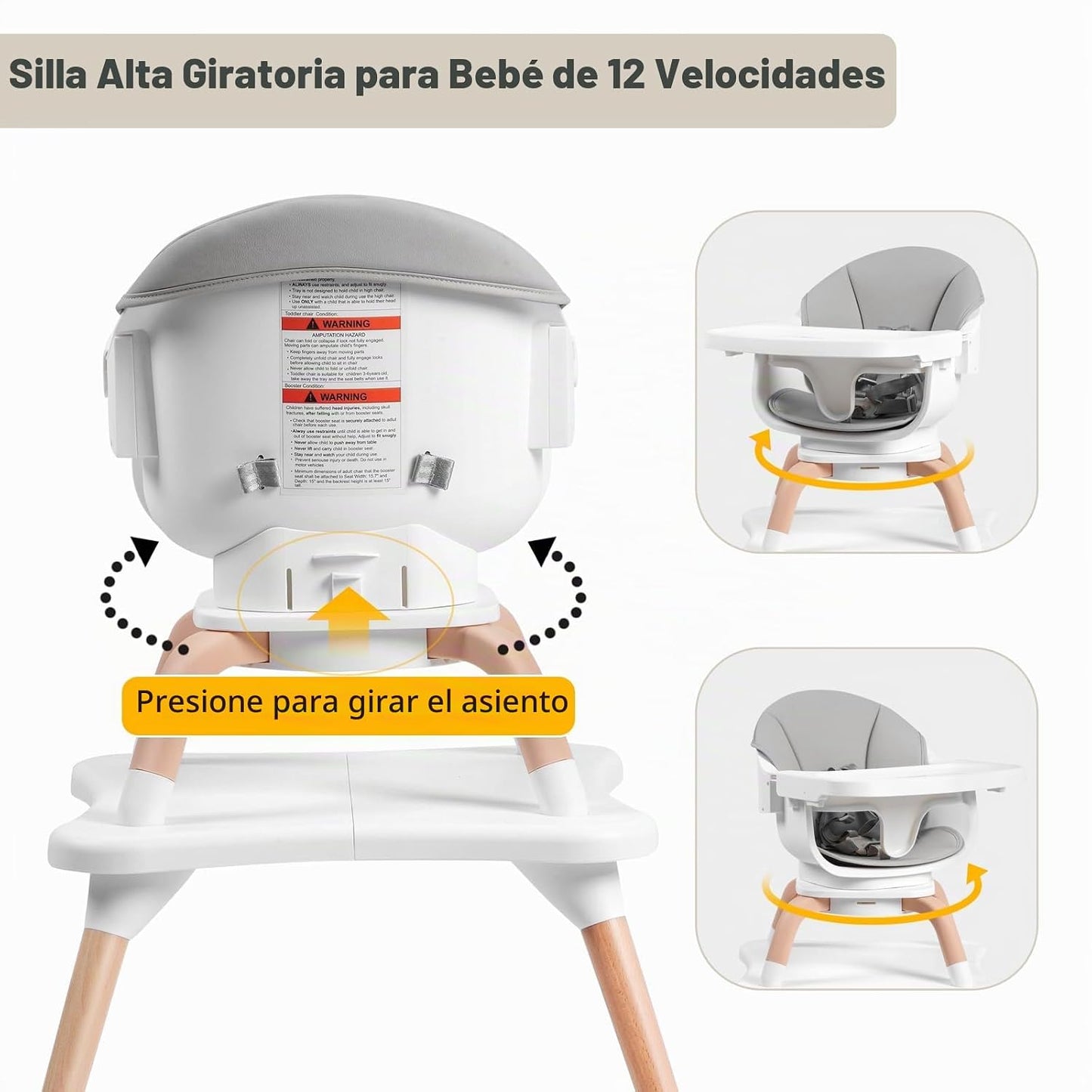 Komcot Silla alta para bebé, sillas altas convertibles 7 en 1 para...
