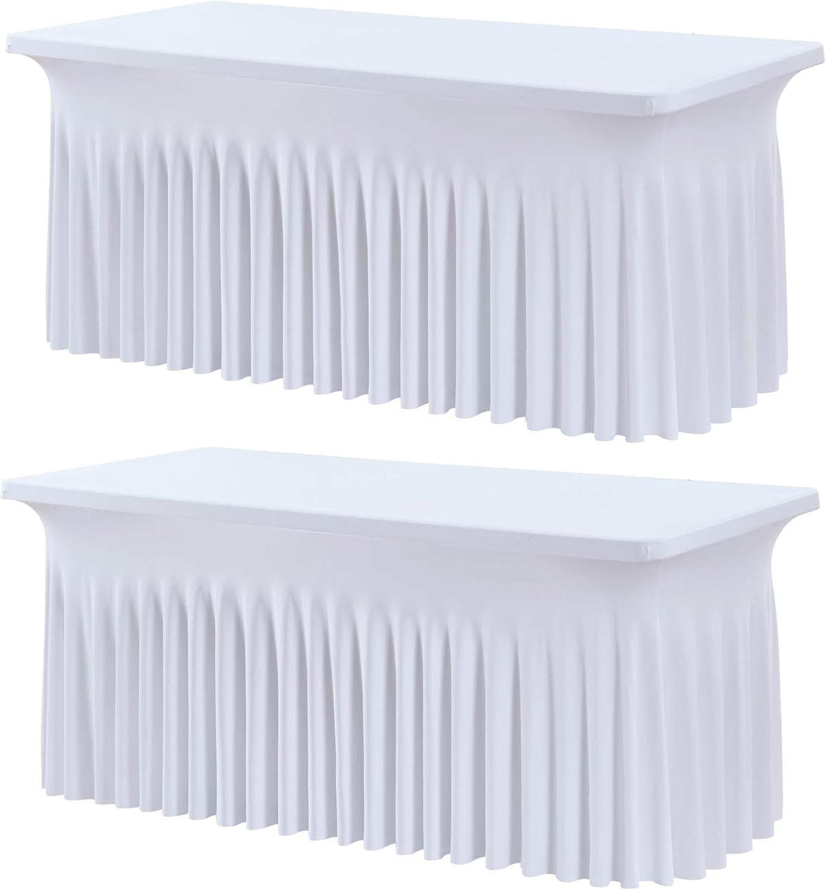 Mantel rectangular de elastano de 6 pies, paquete de 2 unidades, co...