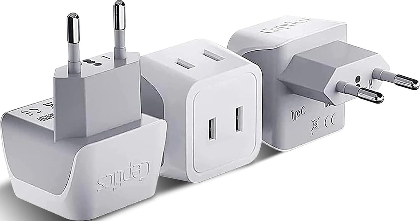 Ceptics Adaptador de Enchufe de Viaje Europeo Adaptador de Energía...