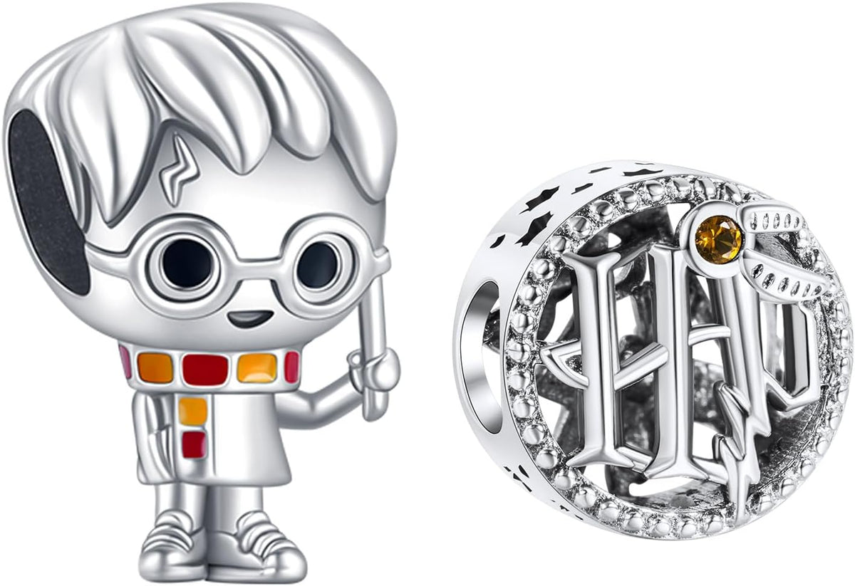 H.ZHENYUE Dijes de plata esterlina 925 con diseño de personaje de p...
