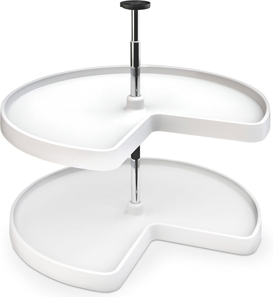 Rev-A-Shelf 28" en forma de riñón de doble nivel Lazy Susan par...