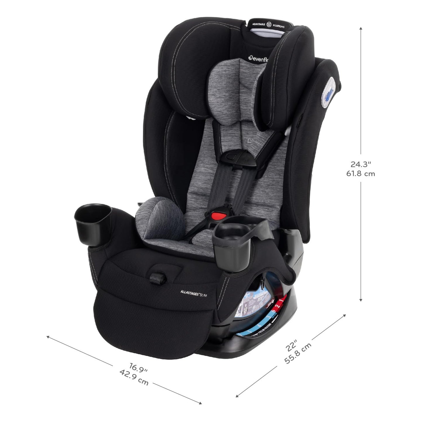 Evenflo All4Stages Slim Plus Canopy Asiento convertible 4 en 1 para...