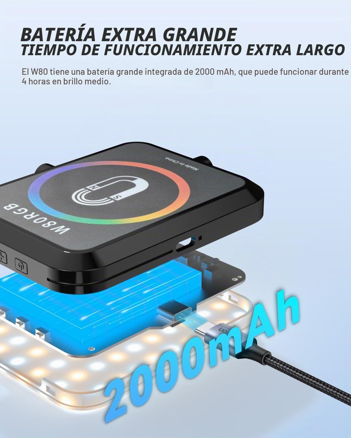 Luz magnética portátil para selfie para iPhone: luces de relleno de...