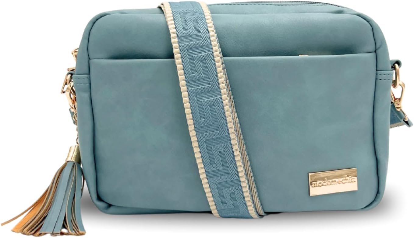 Modern+Chic Bolso cruzado Alice: bolso de cuero vegano con amplios...