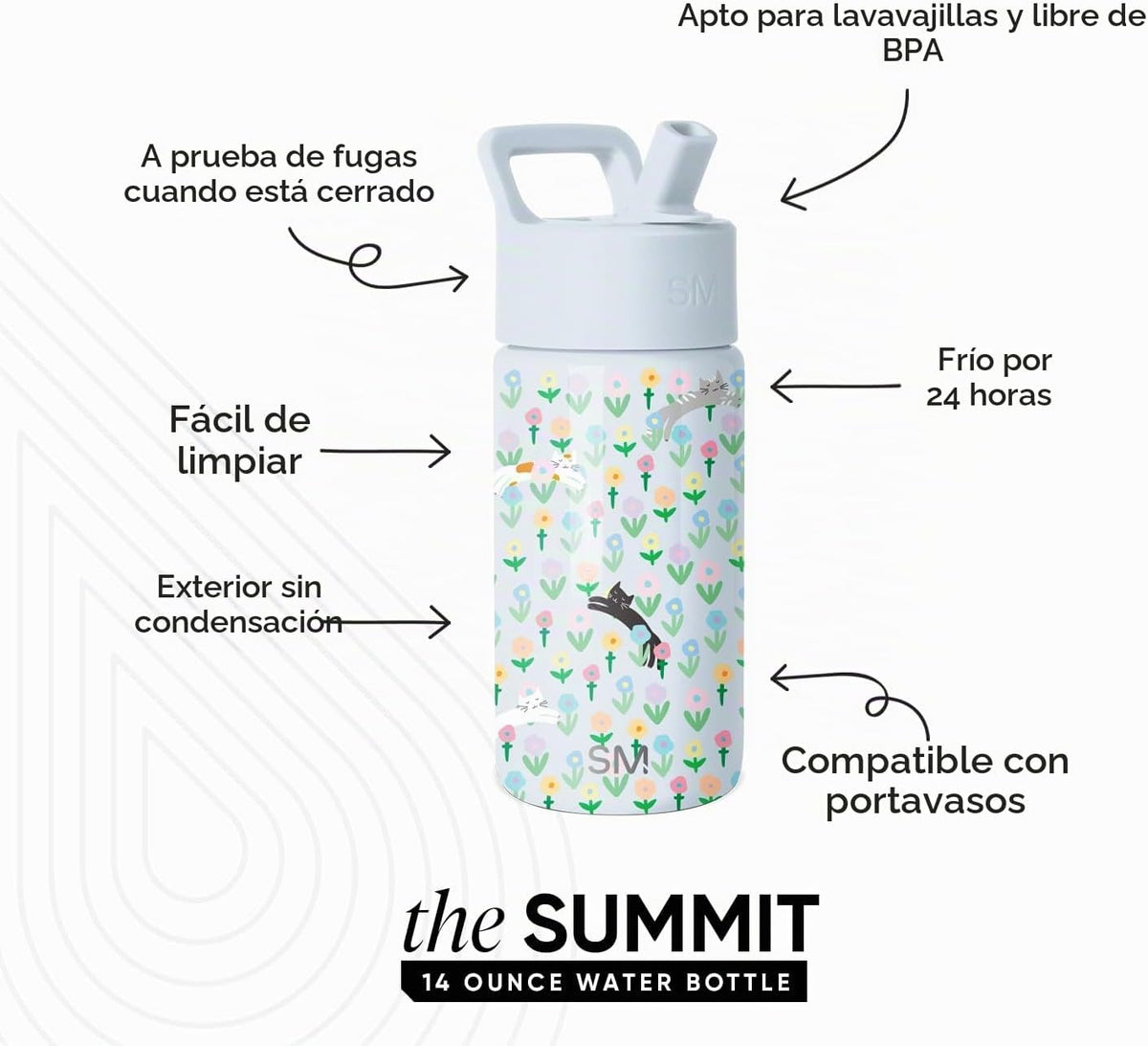 Simple Modern Botella de agua para niños y taza para niños pequeños...