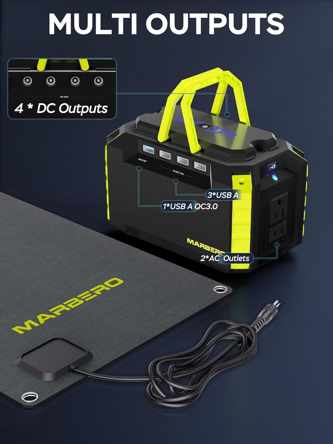 MARBERO Generador Solar 150W Pico 150Wh Estación de Energía Portáti...