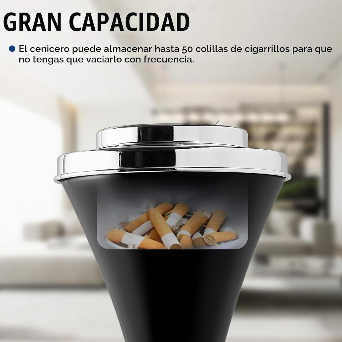 Cenicero de pie, Cenicero desmontable para exteriores de 24 pulgada...
