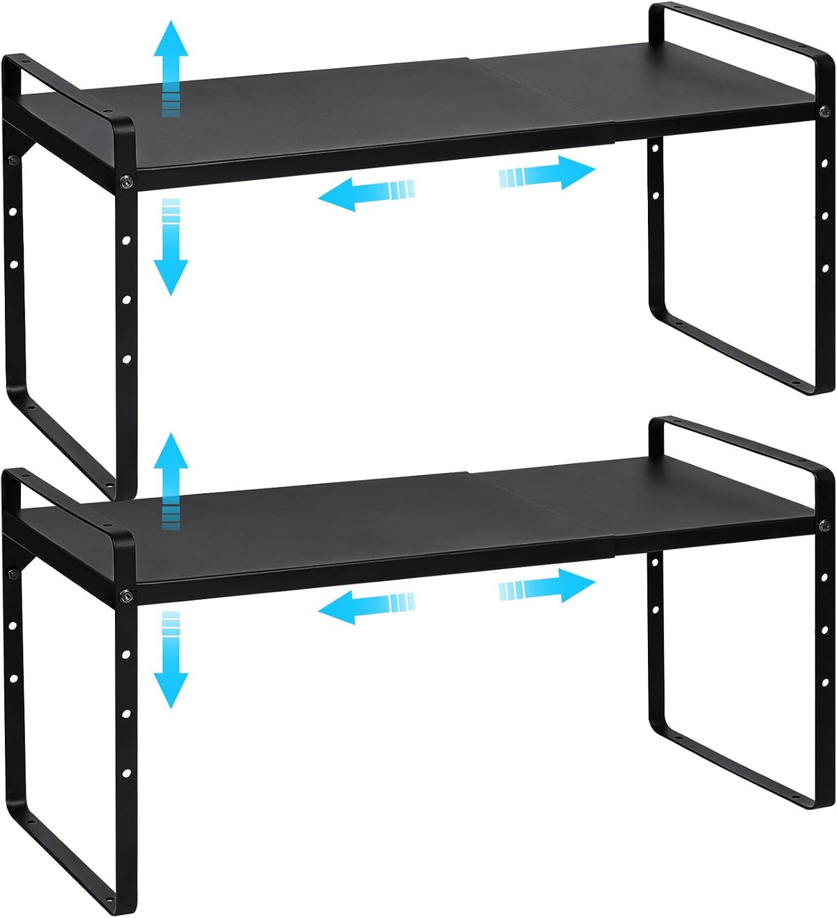 Juego de 2 organizadores de estantes expandibles, estantes apilable...