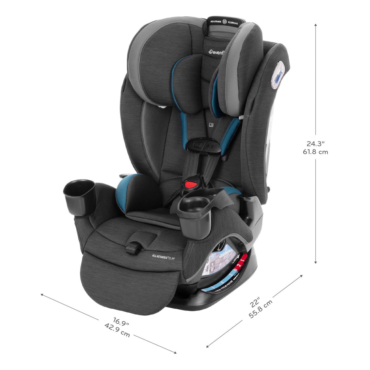 Evenflo All4Stages Slim Plus Canopy Asiento convertible 4 en 1 para...