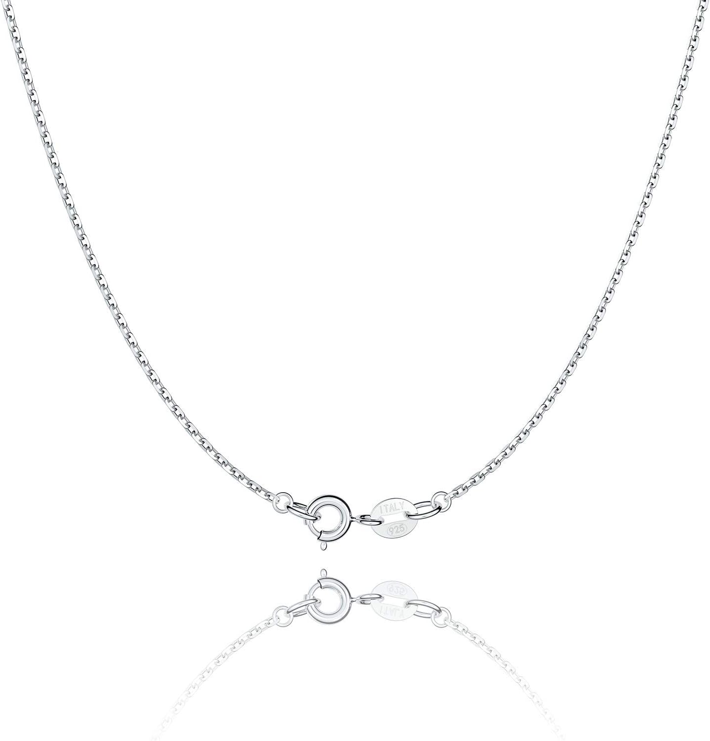 Jewlpire Cadena de plata de ley 925 para mujer, cadena de cable de...