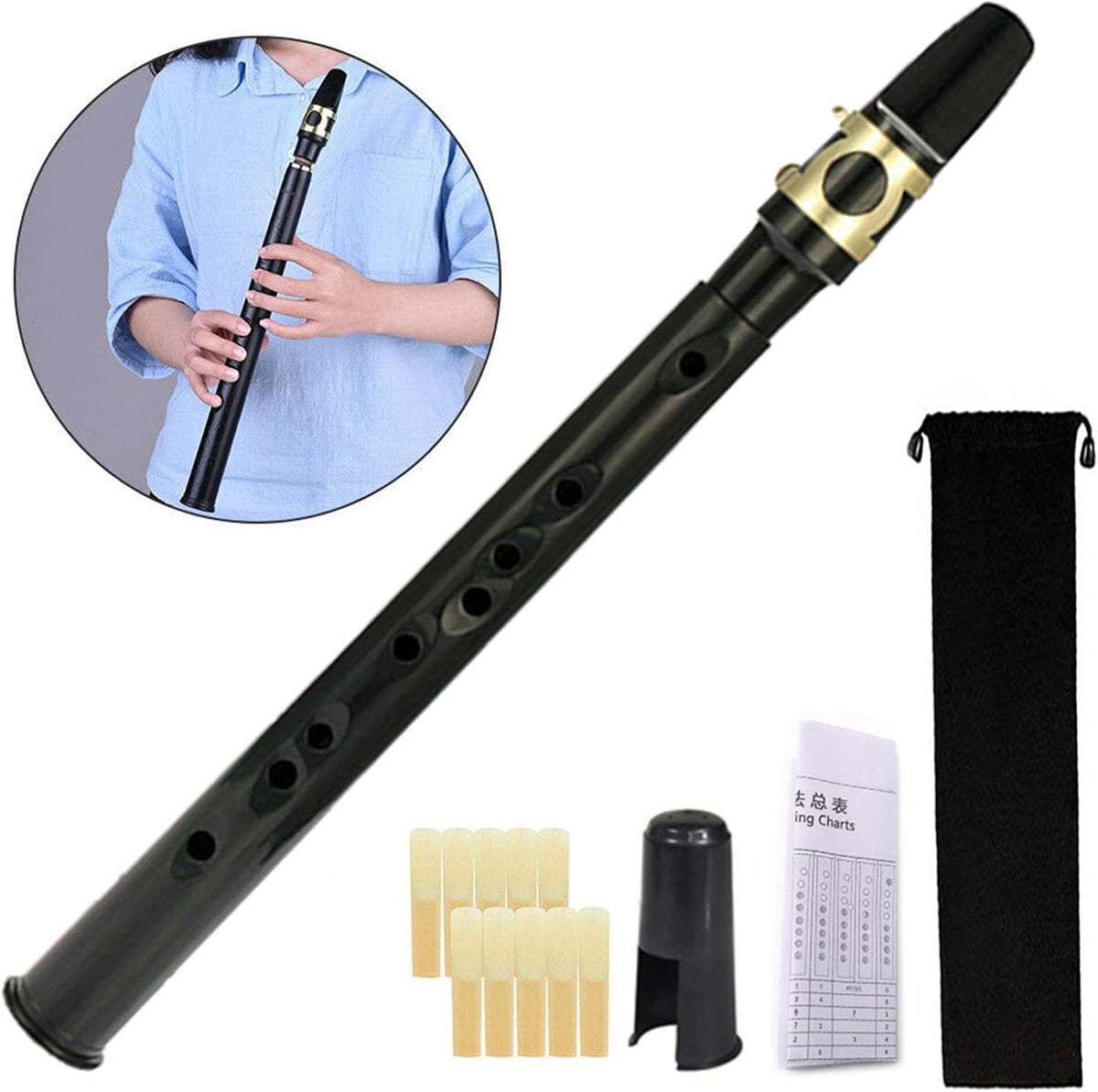 Aymzbd Mini llave C de saxofón de bolsillo, fácil de tocar, instrum...