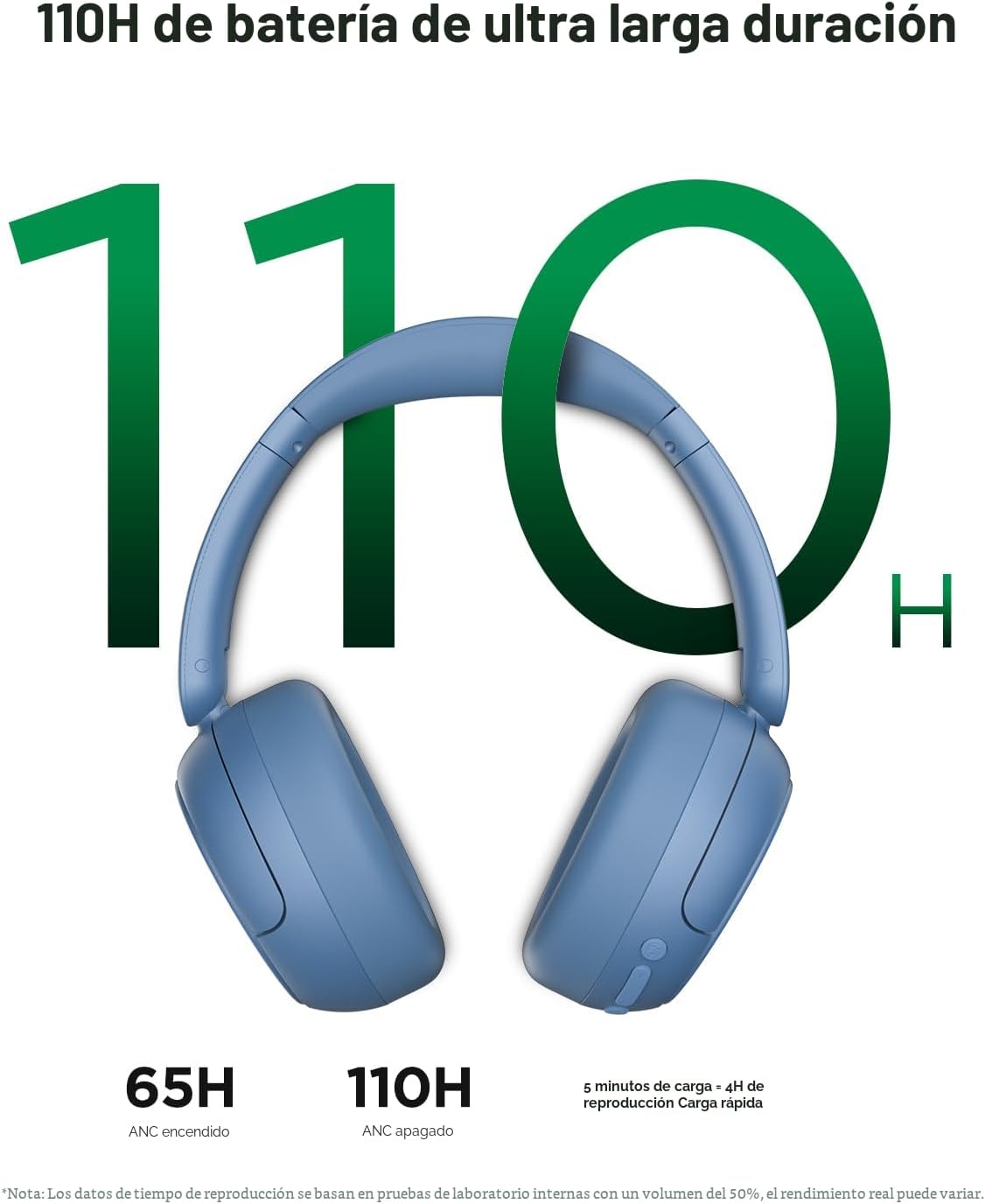 TALIX H30 Auriculares híbridos con cancelación activa de ruido, 110...