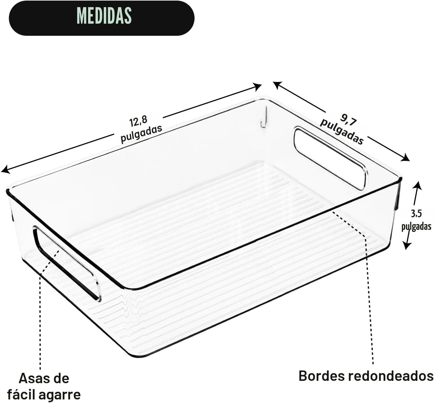 ShelfShaper Contenedores grandes de plástico transparente, organiza...