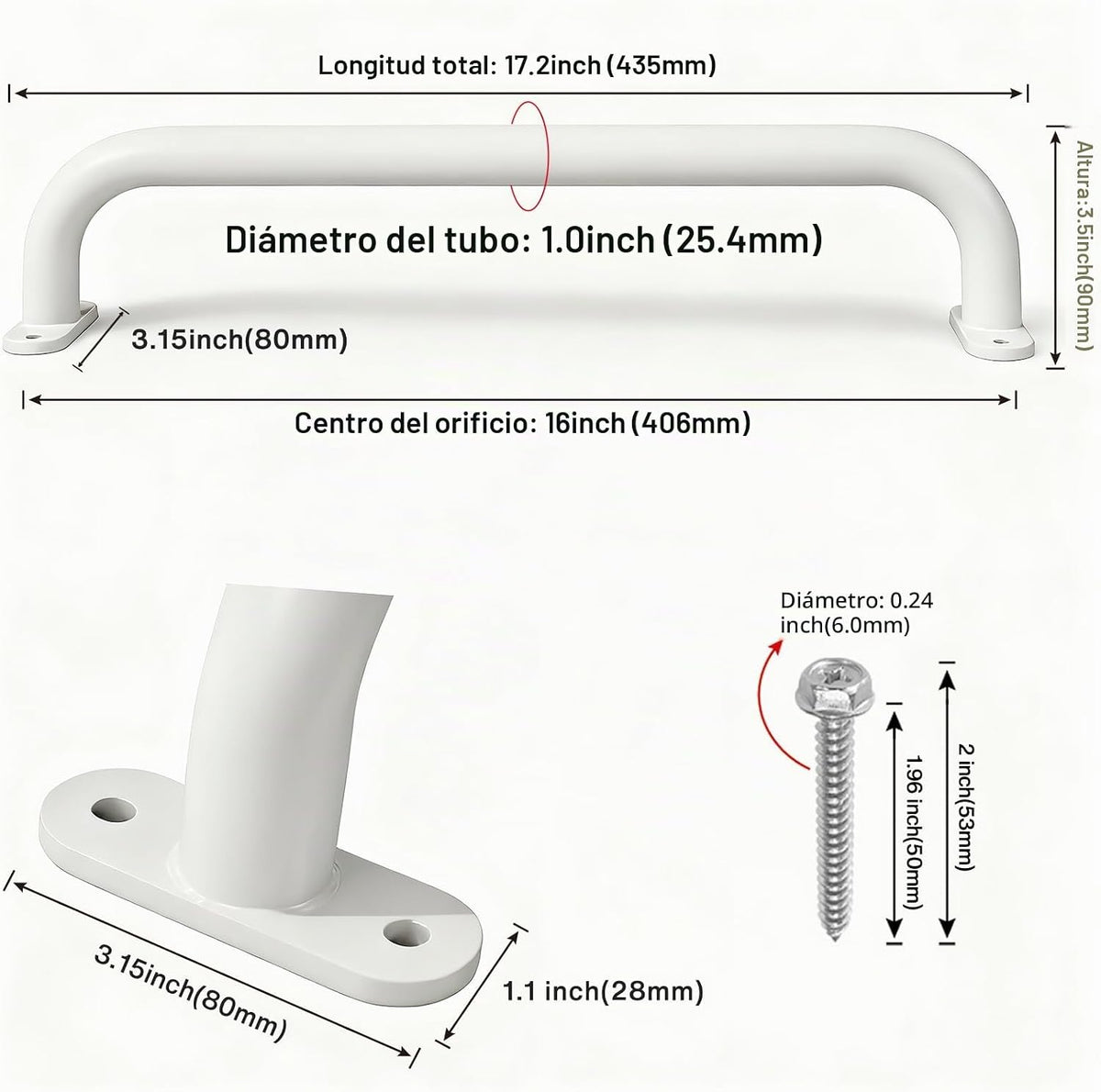 Purife Barras de seguridad de metal de 17 pulgadas para accesorios...