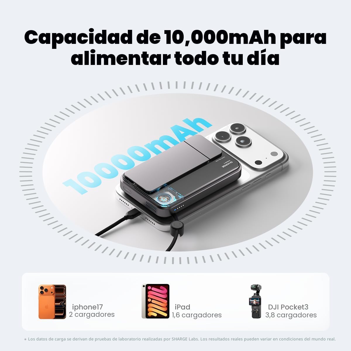 sharge para MagSafe Power Bank Qi2.2 25W 10000mAh cargador portátil...