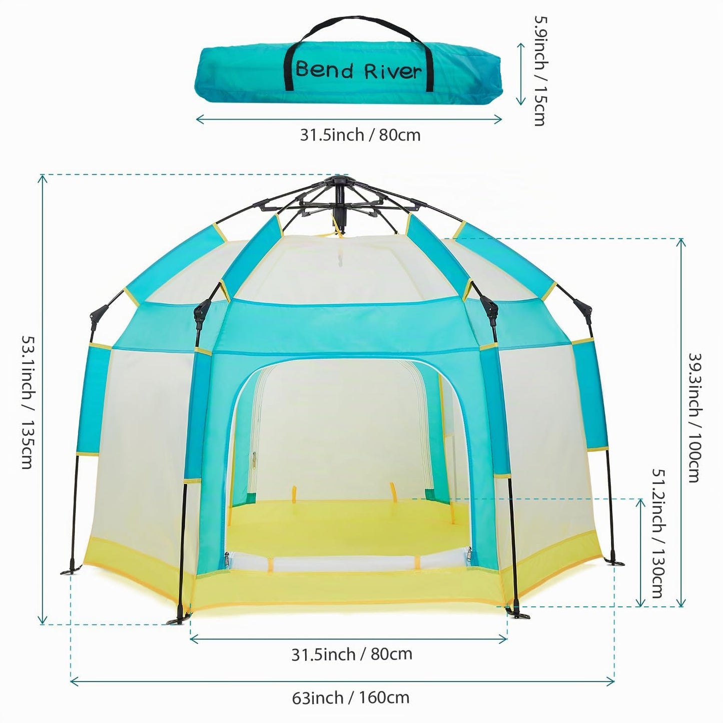 Bend River - Parque infantil para bebés con dosel, tienda de campañ...