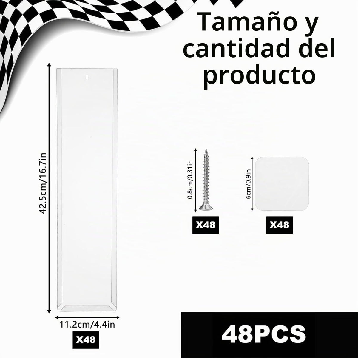 48 piezas de vitrina transparente para modelos de autos empaquetado...