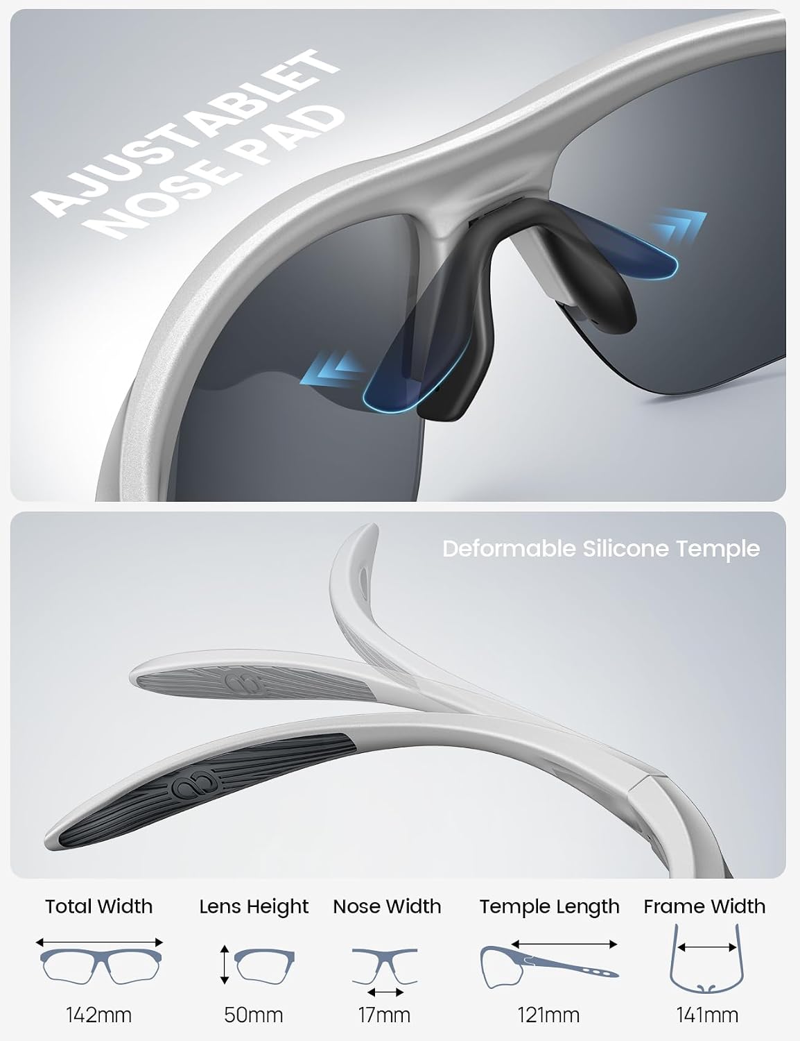 Lamicall Gafas de Sol Deportivas polarizadas de 22 g para Hombres y...