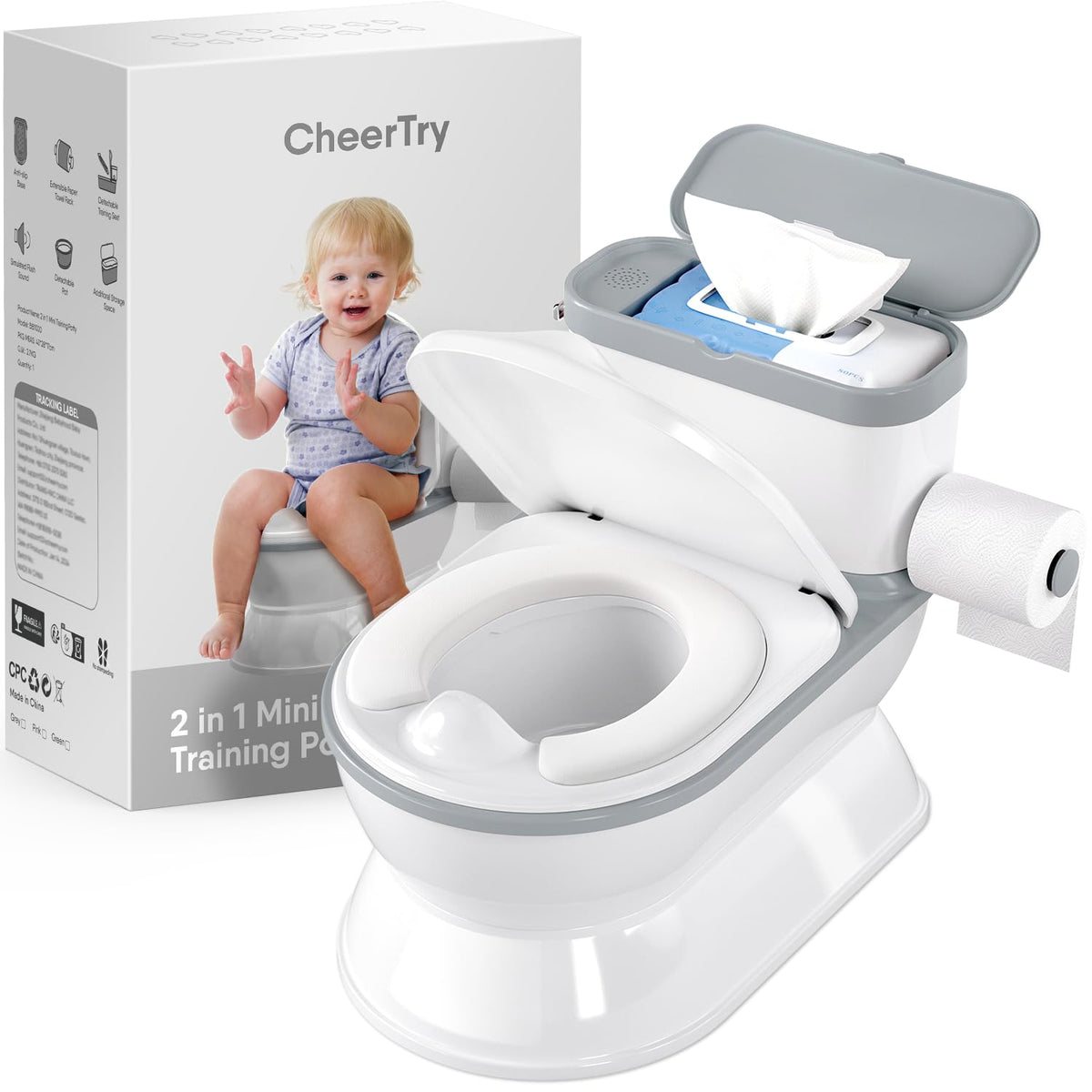 CheerTry Inodoro de Entrenamiento para Niños Pequeños 2 en 1 - Sill...