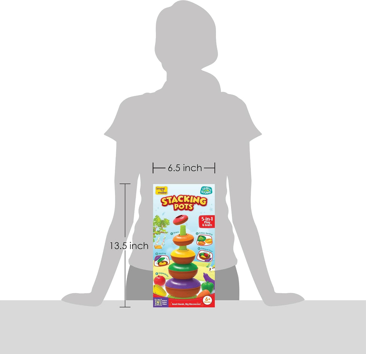 Imagimake Leaps &amp; Bounds - Ollas apilables, juguete de activida...
