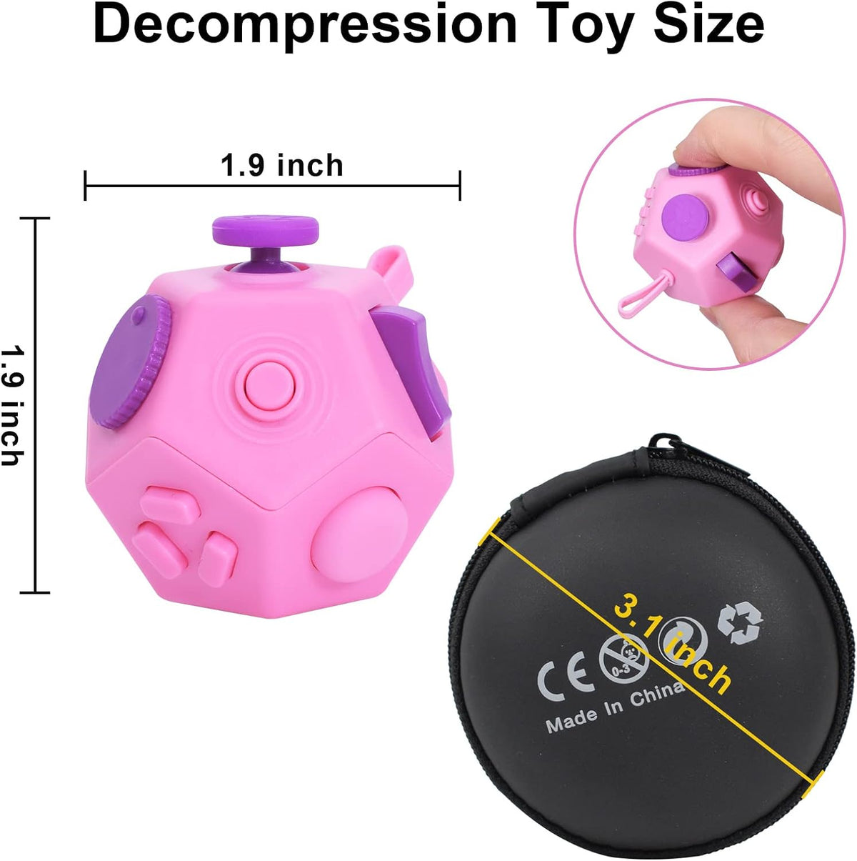 UOOEFUN Juguetes Fidget Cubo, Cubo de Dedos, Juguetes Fidget de 12...