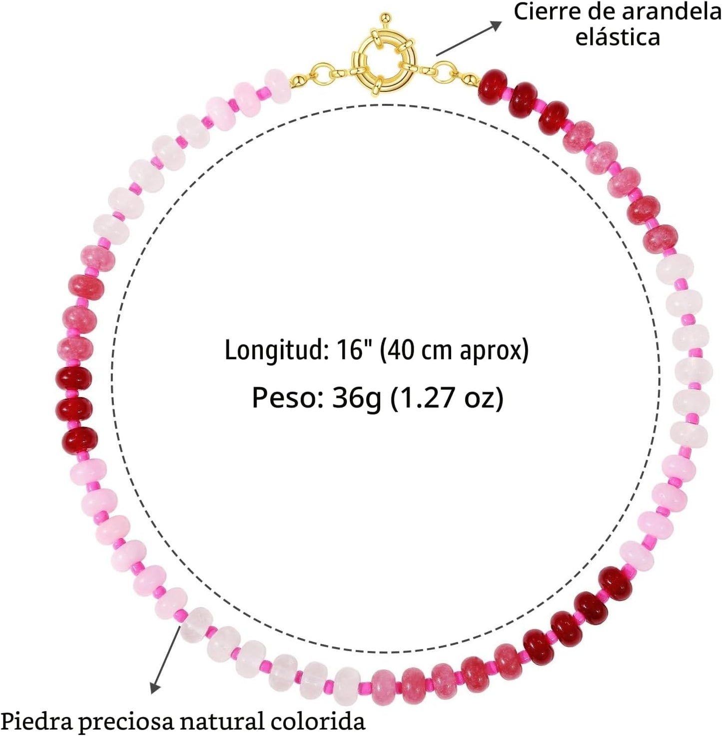 KELORIS PATH Collares de piedras preciosas con cuentas para mujer,...