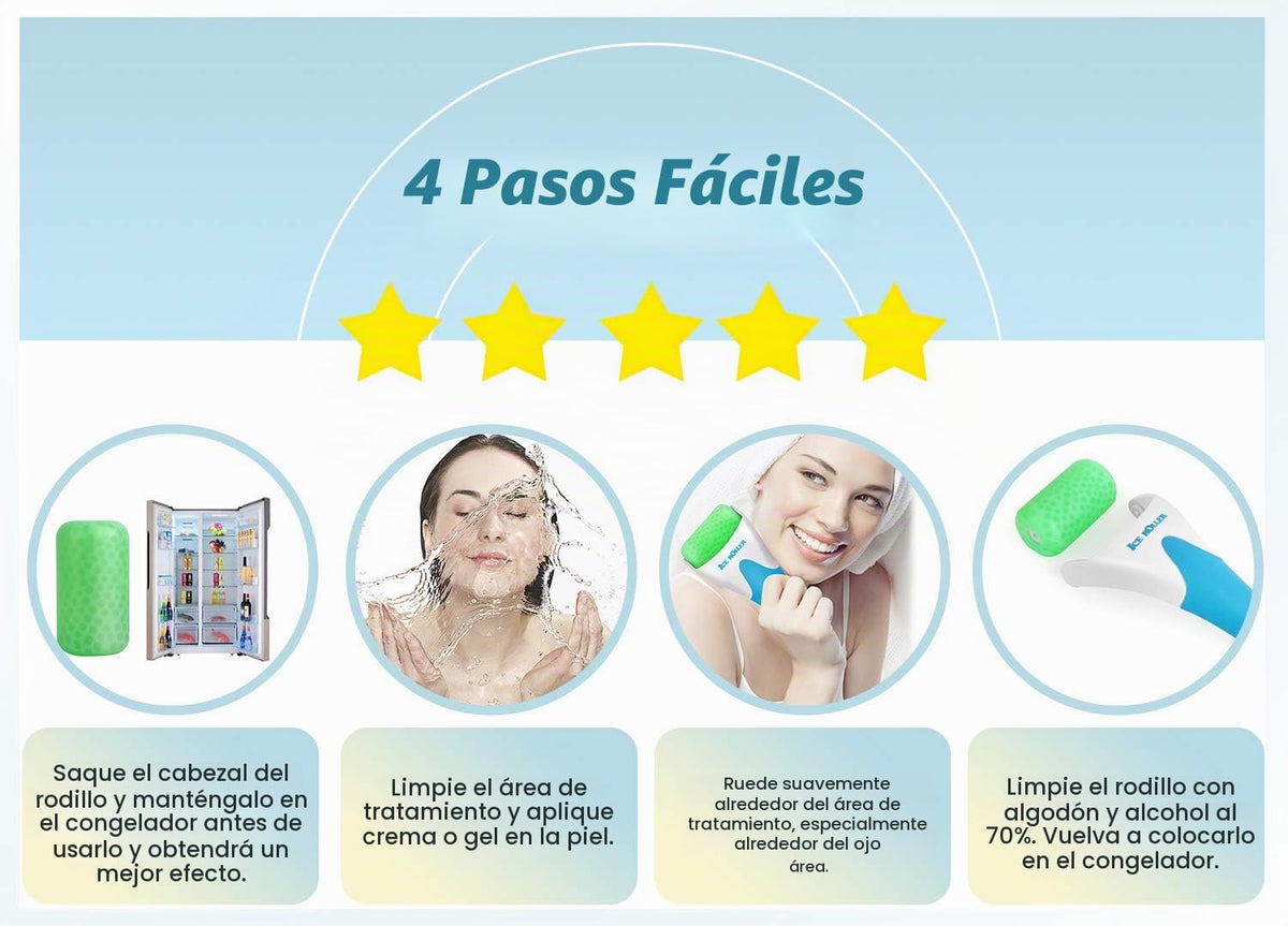 ESARORA Rodillo de hielo para cara y ojos, hinchazón, migraña, aliv...