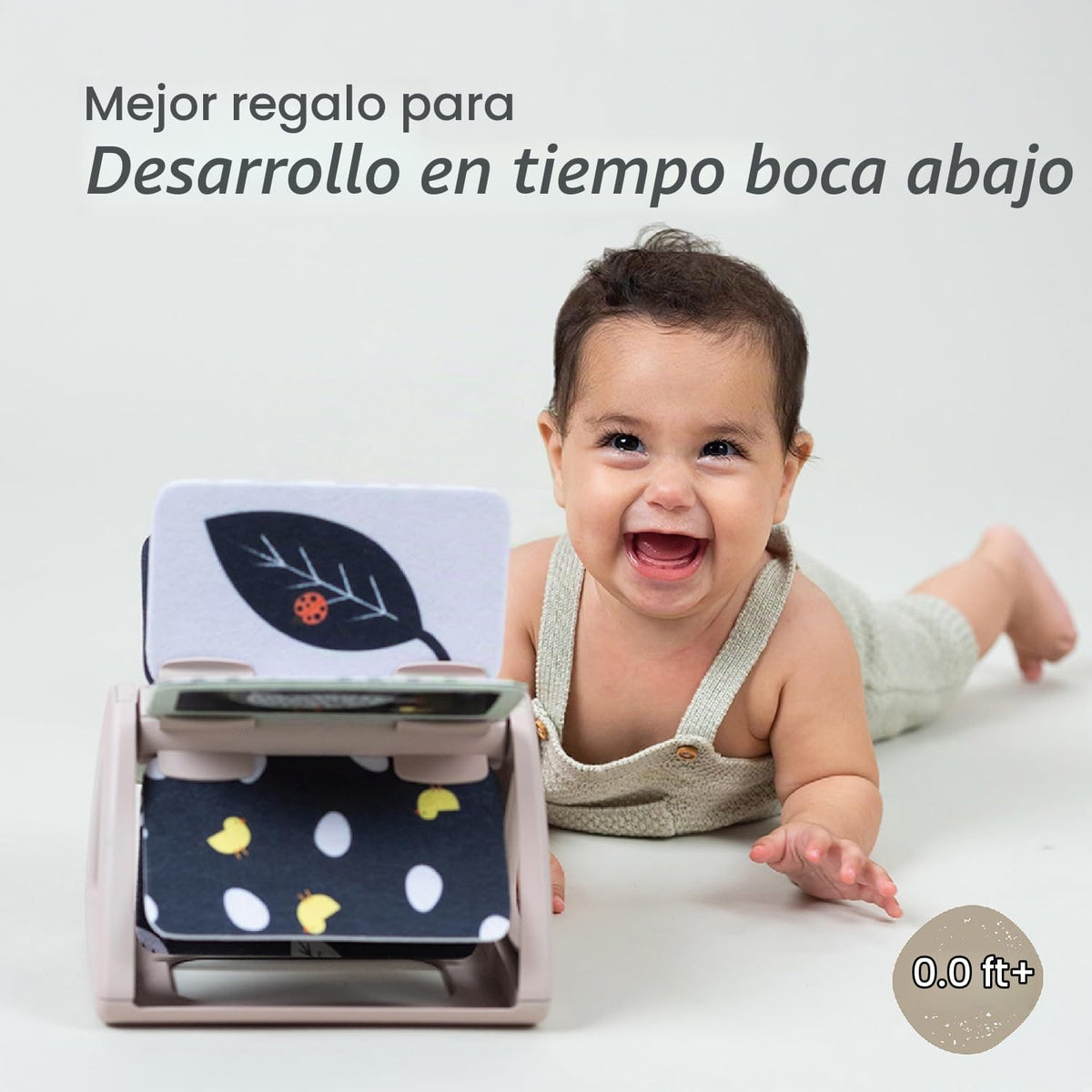 Taf Toys Libro giratorio de traqueteo en blanco y negro, juguete pa...